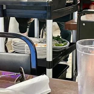 Saving bean sprouts and basil for re-use.