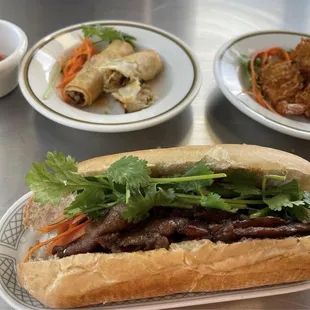 Egg Rolls, Coconut Butterfly-Shrimp, and the Grilled Pork Sandwich. My very first meal at Pho Ho Asian Fusion Cuisine.