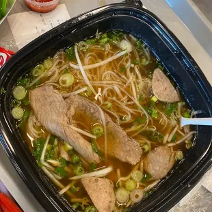 brisket and meatballs for 8.95 had two measly cuts of brisket. Quite dry and the soup very bland. Do not waste your money here.