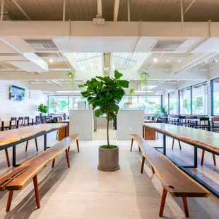 2 large communal tables