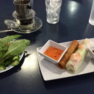 Fried roll and spring roll. Delicious.