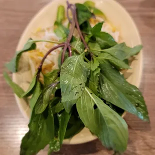 Fresh Thai basil, corriander, bean sprouts, lime, and jalapeño peppers