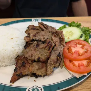 Grilled pork chop and rice