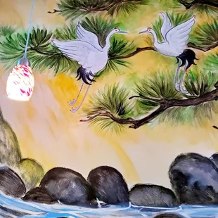 The mural above our table