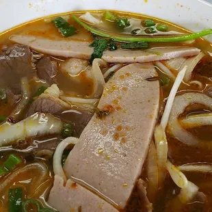 Bun bo hue and fried egg rolls