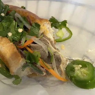 Inside the Banh Mi Satay Beef