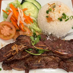 Beef ribs rice plate