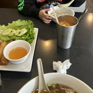Egg rolls &amp; #5 pho