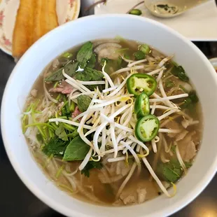 XL Bowl Pho with Rare Steak and Flank