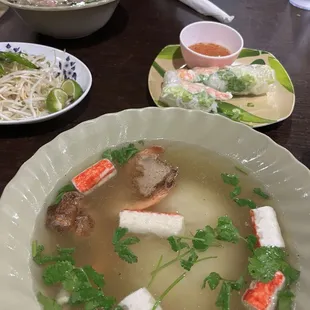 Seafood pho , and brisket pho