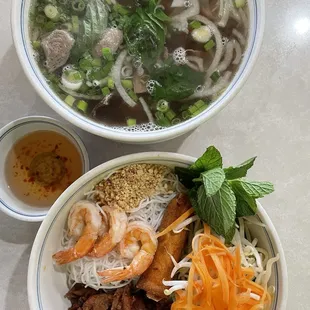 ND7. Rice Vermicelli Combo &amp; NS1. Beef Pho
