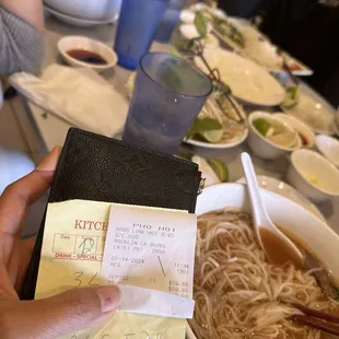 they brought out beef soup and slices of chicken . They said " eat it or shut your mouth - that's how we made pho gà!"