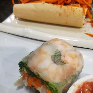 Vietnamese sandwich and spring roll