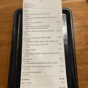 Very reasonable prices!