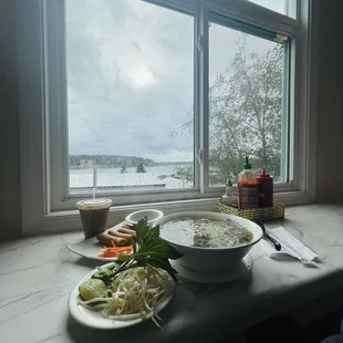 Perfect time for some Pho and a view of Lake Washington.