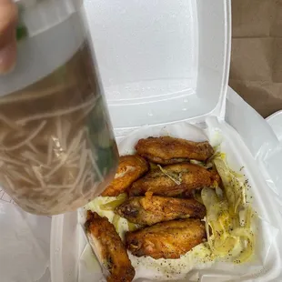 Veg pho w tofu &amp; lemon grass wings