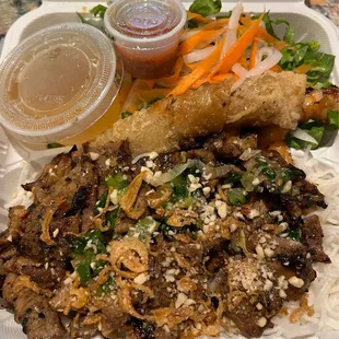 Another usual local habit: BroS' g6 pho house grilled special w/vermicelli noodles via doordash app delivery order