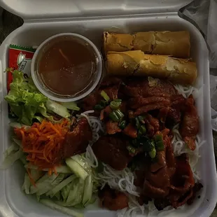 Charbroiled pork &amp; egg roll vermicelli