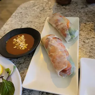 Bbq chicken spring rolls