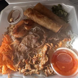 Beef and shrimp B1. Vermicelli.. asked for extra sweet red chili sauce.. this happens every single time.. I get one!