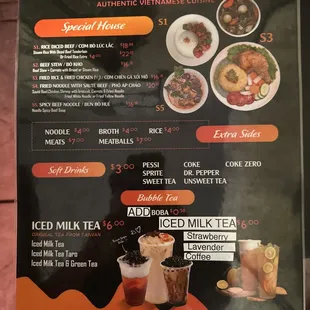 menu and prices