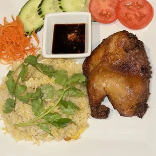 fried rice and fried chicken