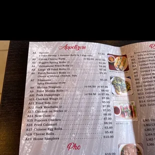 menu
