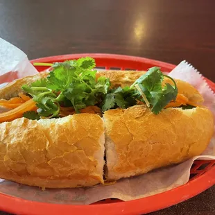 Banh mi with steamed pork. I needed something for a low sodium diet.