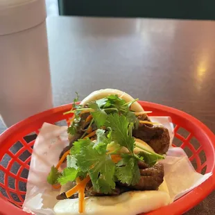 Marinated beef steam buns.