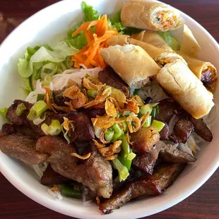 #37 Grilled pork &amp; egg roll vermicelli (thit nuong &amp; cha gio)