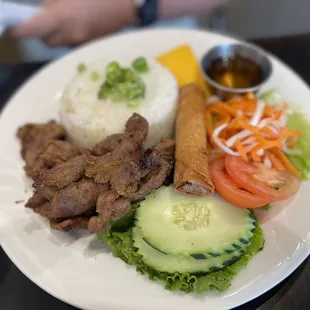 a plate of food on a table