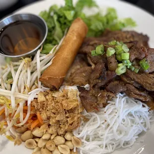 a plate of asian food