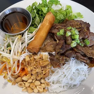 a plate of vietnamese food