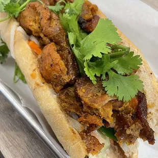 Bahn mi with grilled pork