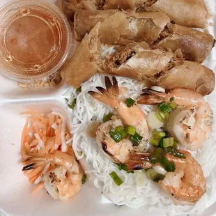 #V1 vermicelli shrimp with egg rolls