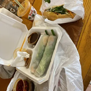 a variety of food items