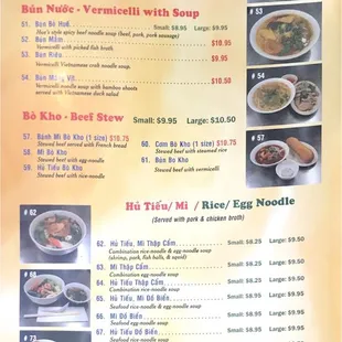 Vermicelli w/ Soup, Beef Stew, &amp; Rice, Egg Noodles (2021)