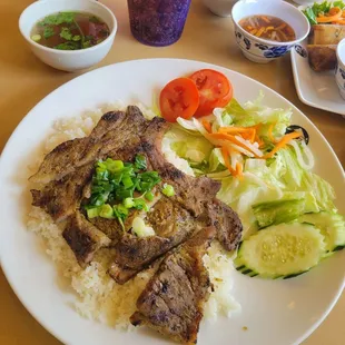 Porkshop and white rice