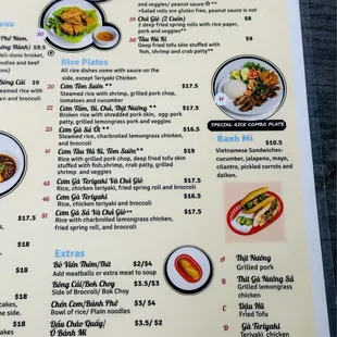 Appetizers, Rice Plates and Extras menu