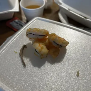 Grilled Extra Shrimp (Tom) and the bone from Kung pao
