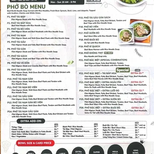Here is our menu