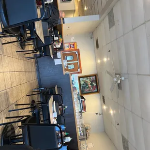 a view of the dining area