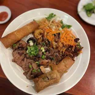 Grilled pork and shrimp vermicelli bowl