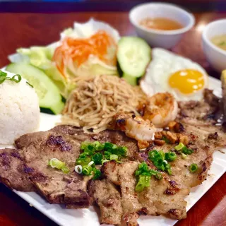 #92 Com Dac Biet, Suon Nuong, Thit Nuong, Tom Nuong, Bi, Cha, Opla