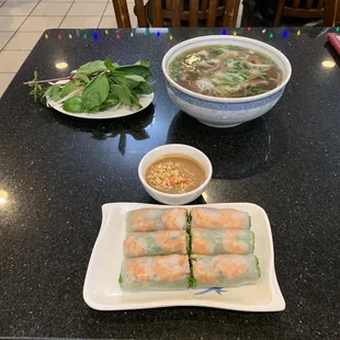 Fresh Spring Rolls And  Pho
