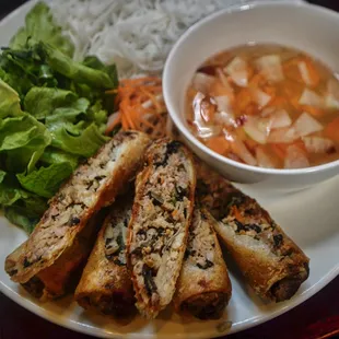 The crab spring roll dish.