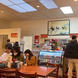 people eating in a restaurant