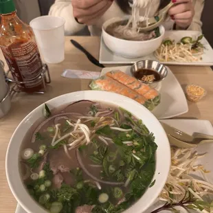 Regular size Beef Pho with only rare filet and less noodles