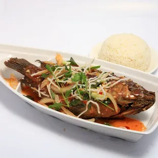 #113  Deep fried Tilapia  and spicy sauce