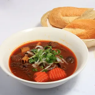 #41  Beef Stew with bread  or your choice of rice noodle, or egg noodle